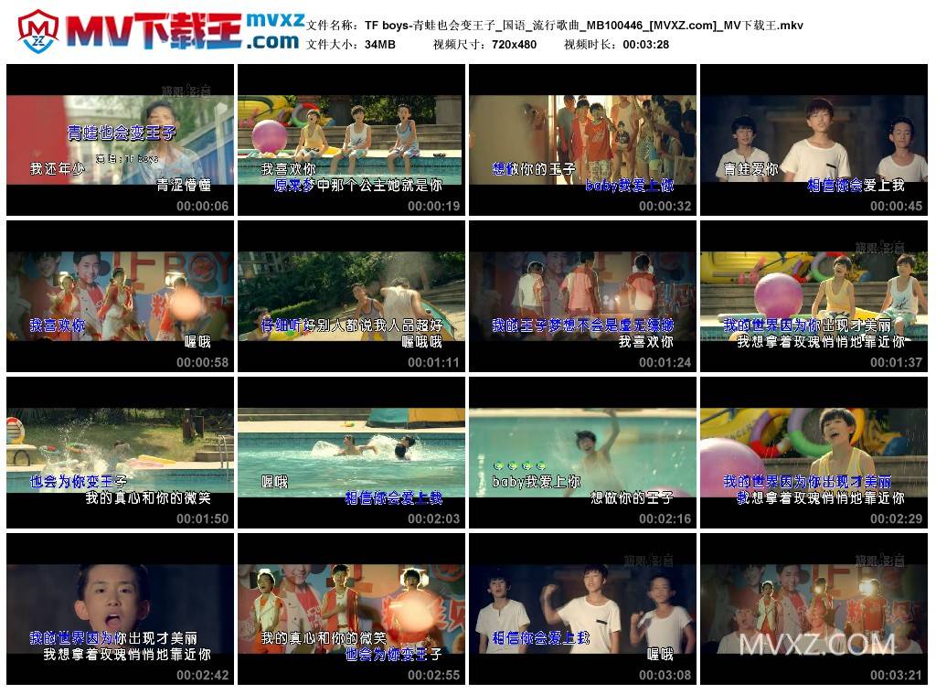 TF boys-青蛙也会变王子_国语_流行歌曲_MB100446